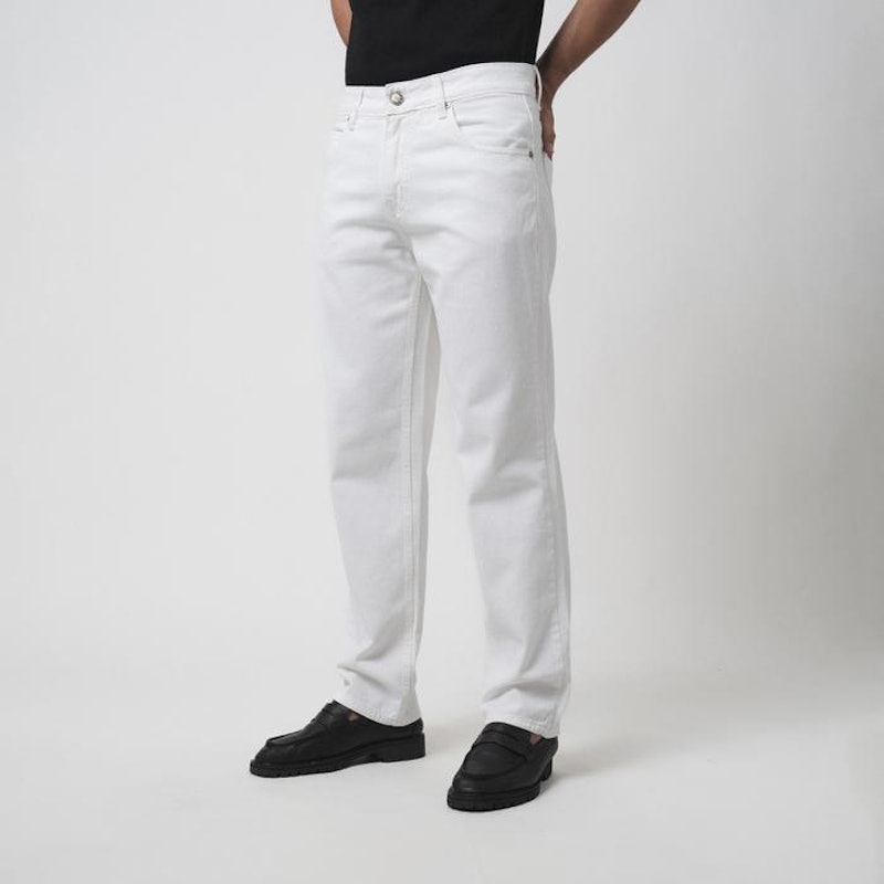 VENGOZ Celana Jeans Pria Straight Fit Premium Off White 3