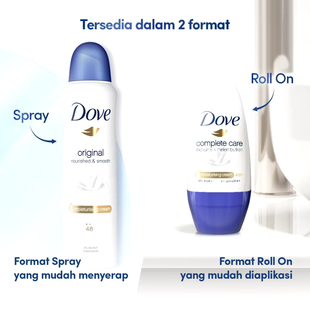 Unilever Indonesia Dove Original Nourished and Smooth Antiperspirant Deodorant Spray