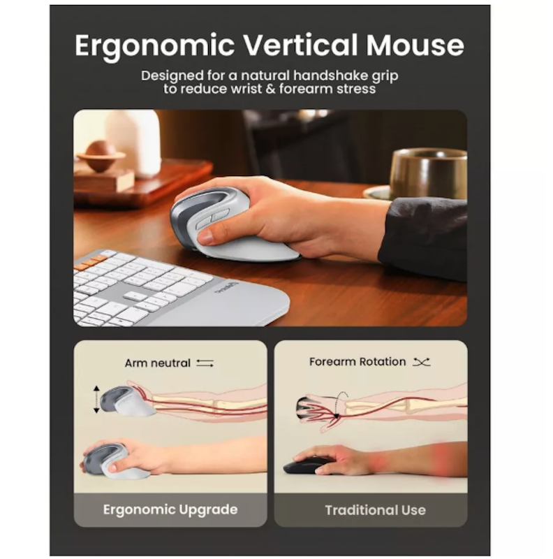 ProtoArc® Bluetooth Ergonomic Vertical Mouse 5