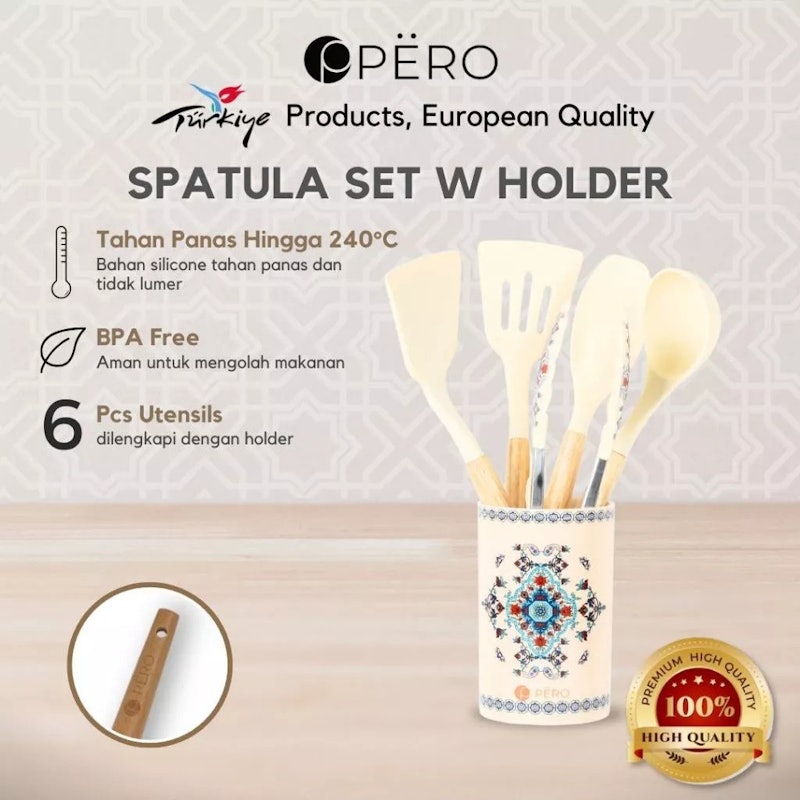 Pero Spatula Set with Holder 4