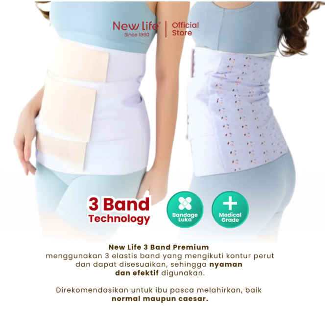 Hidup Baru Sehat New Life Korset Pasca Melahirkan 3 Band Reguler