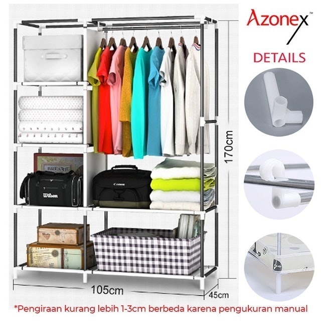 Azonex Lemari Pakaian Portable Rak Serbaguna YG105 - KING