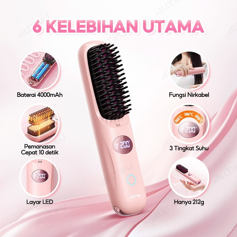 ALLTOU 2In1 Cordless Straight Comb 2