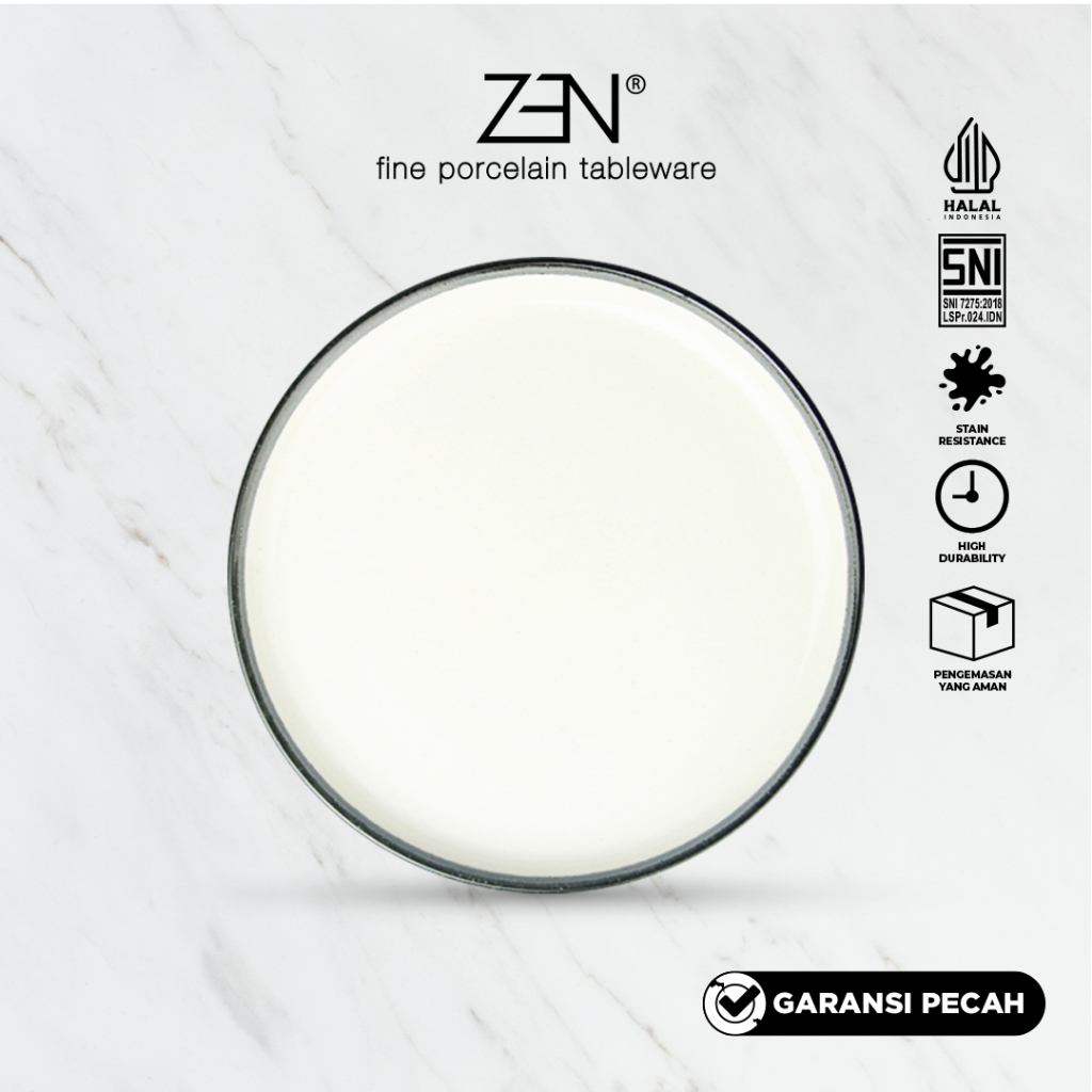ZEN Piring Makan Keramik Stoneware Grey 2