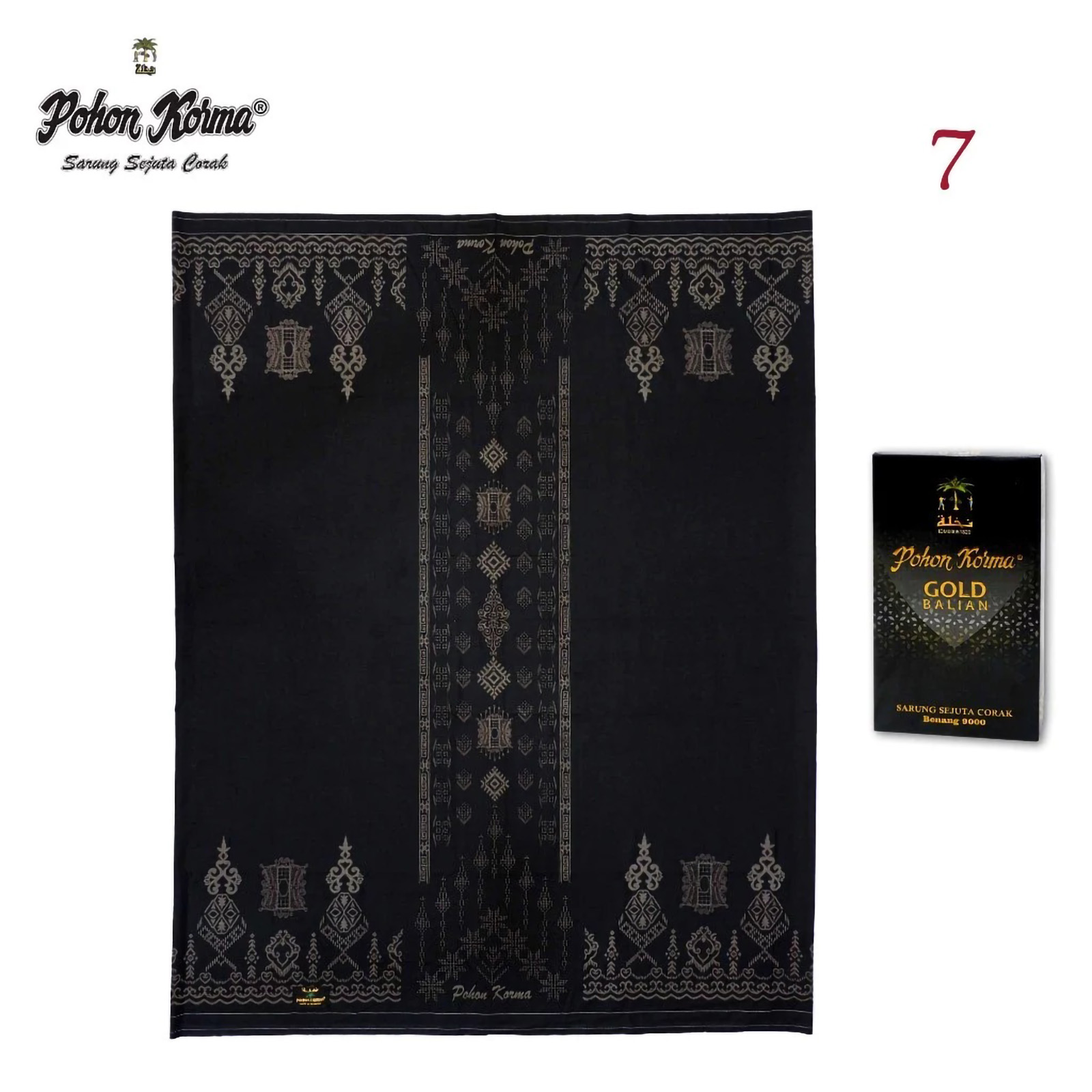 Pohon Korma Sarung Gold Balian Hitam Motif Pintu Aceh