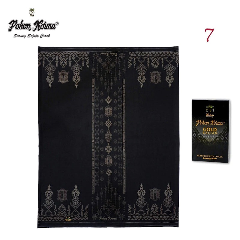 Pohon Korma Sarung Gold Balian Hitam Motif Pintu Aceh 4