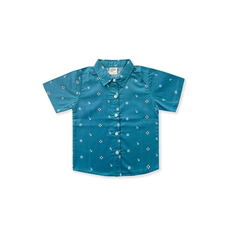 LIBBY Kemeja Anak Laki-Laki Motif Wooven Theo Shirt 3