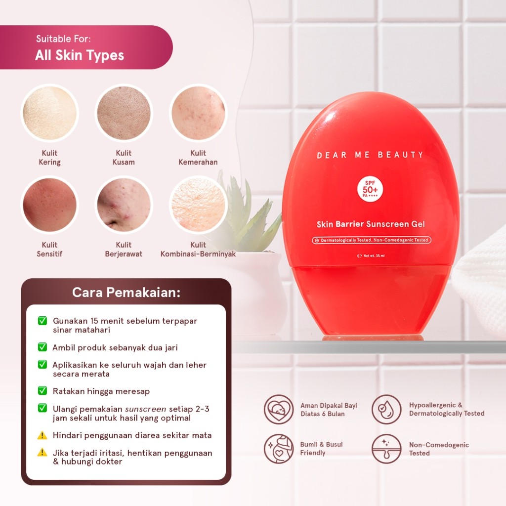 Garland Cantik Indonesia Dear Me Beauty Skin Barrier Sunscreen Gel