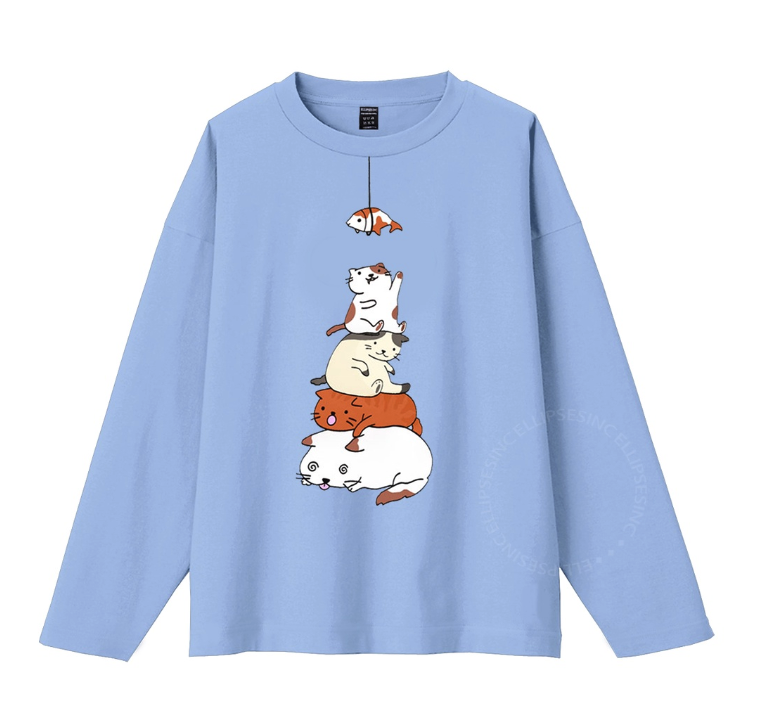  ELLIPSESINC  Kaos Lengan Panjang Dusty Blue Collection