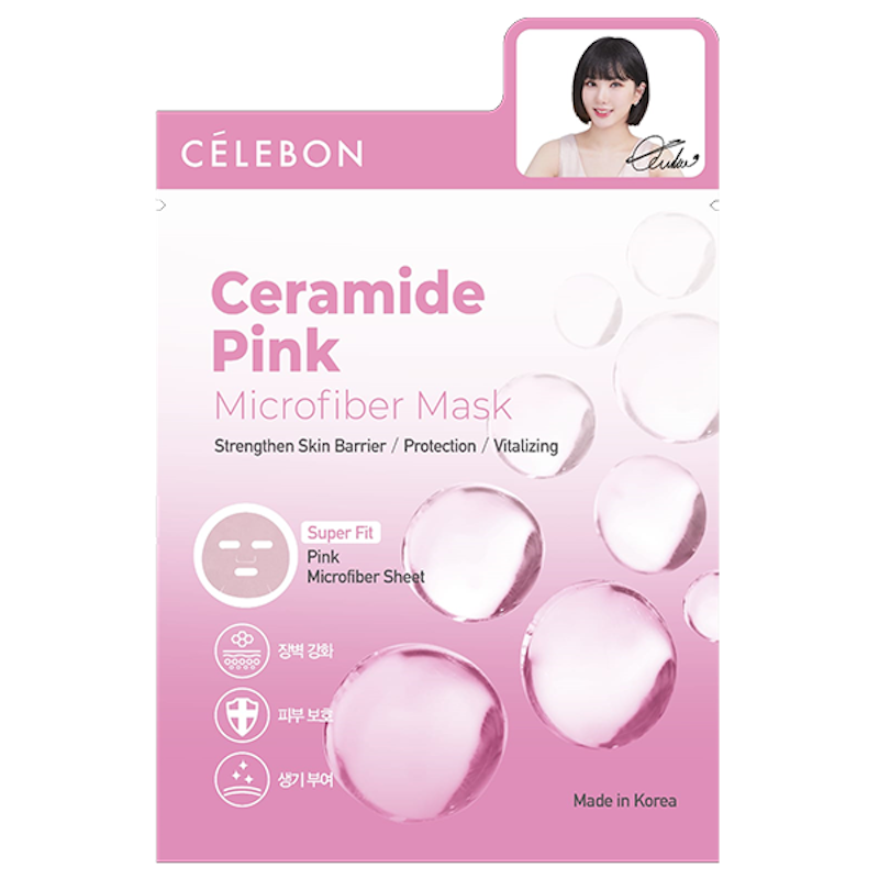CELEBON Ceramide Pink Microfiber Mask 1