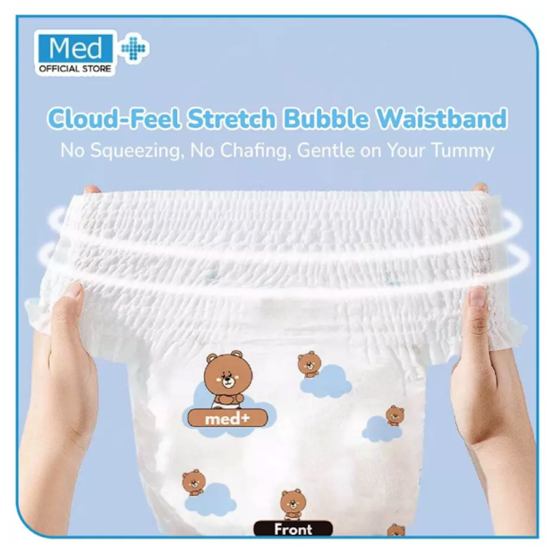 Med+ Ultrathin Baby Diapers Pants Disposable L 2