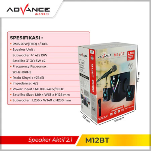 Advance Digitals Advance Speaker 2.1 Active Speaker M12BT