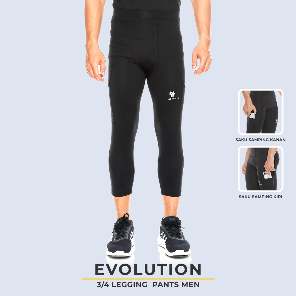 Tiento Indonesia Juara Tiento Baselayer Legging 3/4 Pants Black