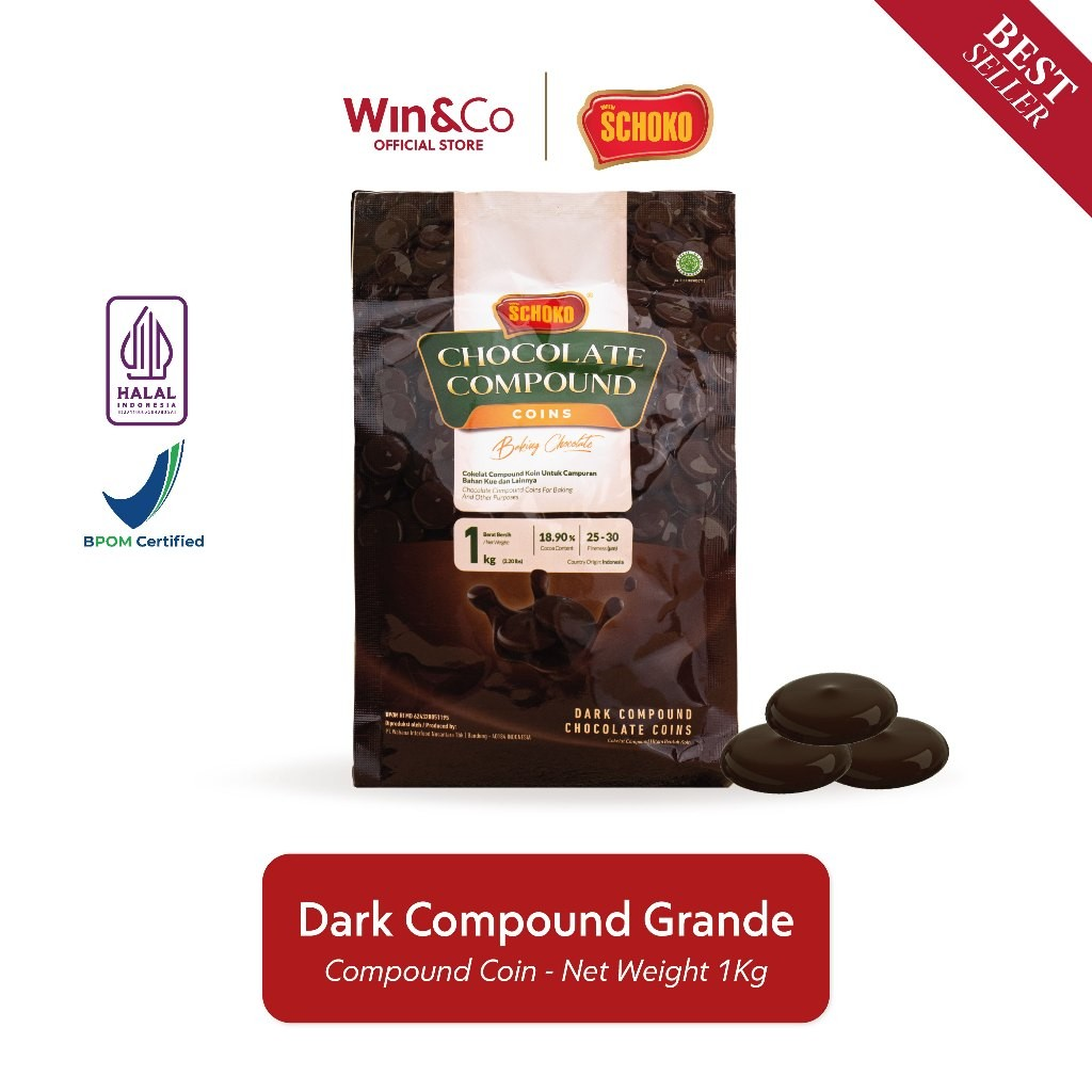 Wahana Interfood Nusantara SCHOKO Dark Compound Chocolate Coin 