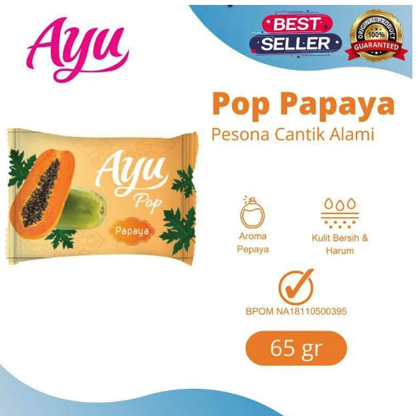 Sinar Antjol Ayu Pop Sabun Mandi Batang - Beauty Bar Soap Pepaya