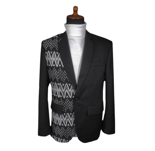 AECO Jas Blazer Batik Rumi Hitam