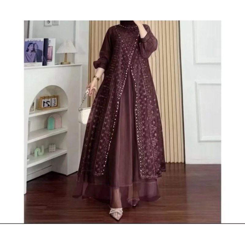 Vallina Outfit Keyla Dress Maxy Matt Brukat Payet Mutiara 2
