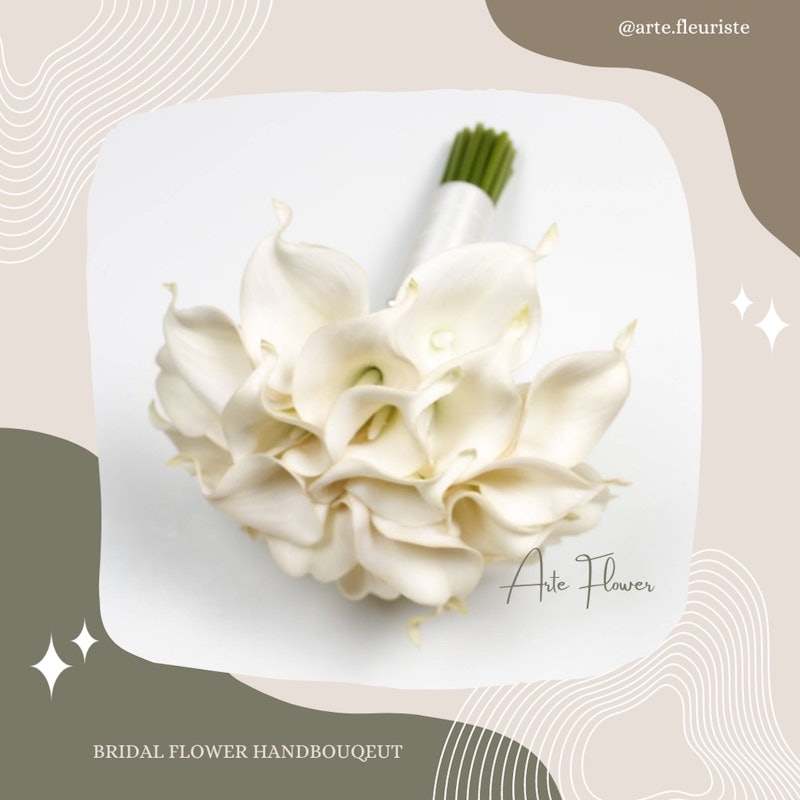 Arte Mahar & Wedding Flower Arte Bridal Flower Handbouquet Cala Lily Artificial 4