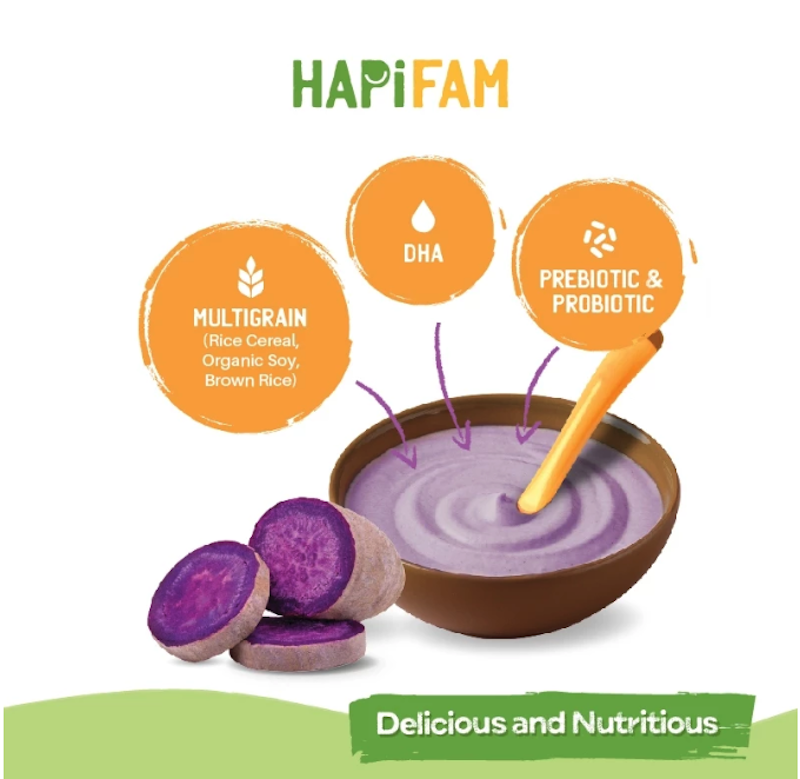 HAPIHEROS Natural Baby Cereal Purple Sweet Potato 3