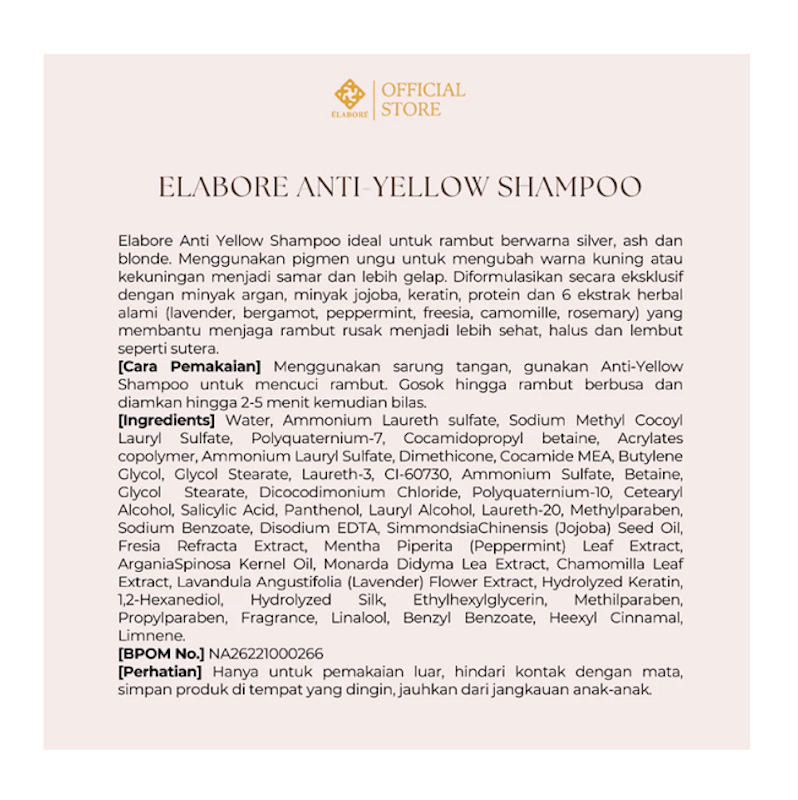 Elabore Anti Yellow Shampoo 4