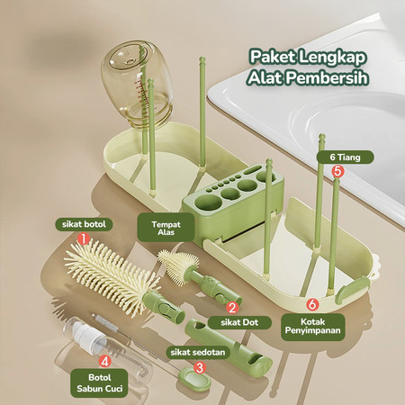  Momosee Set Sikat Botol Bayi 6 in 1  XH055