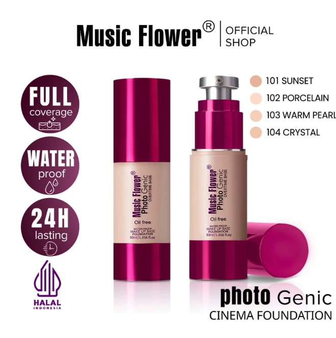 Guangdong Qincai Cosmetics Technology Music Flower Photo Genic Liquid Foundation Powerstay 104 Crystal