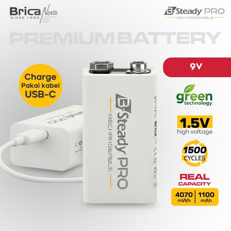 Brica B-Steady PRO 9V Li-Ion Rechargeable Battery 5