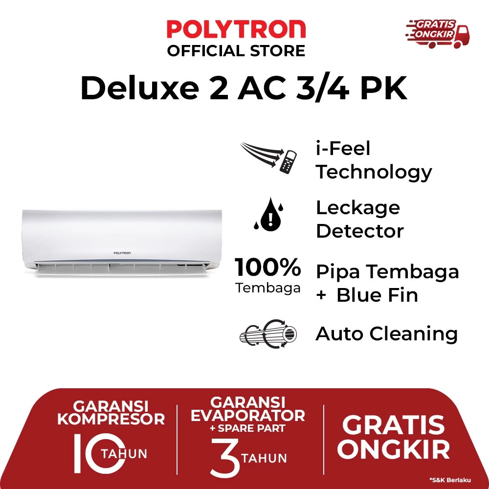 Hartono Istana Teknologi Polytron AC Split Standard Deluxe 2 3/4 PK PAC 07VH