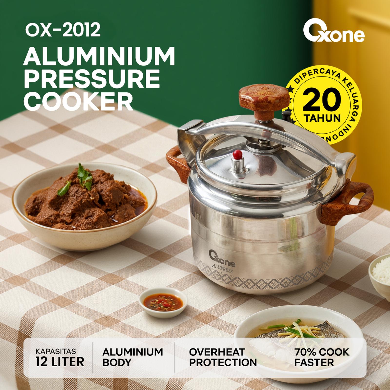 Oxone Presto Panci Daging Alumunium Pressure Cooker 12 Liter OX-2012