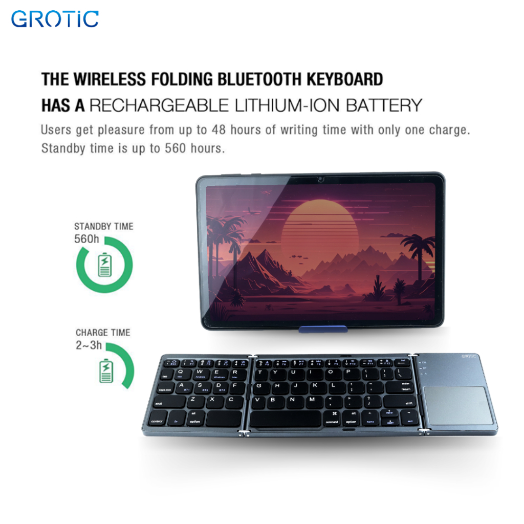 Tunggal Daya Abadi Grotic Foldable Bluetooth Keyboard with Touchpad B033