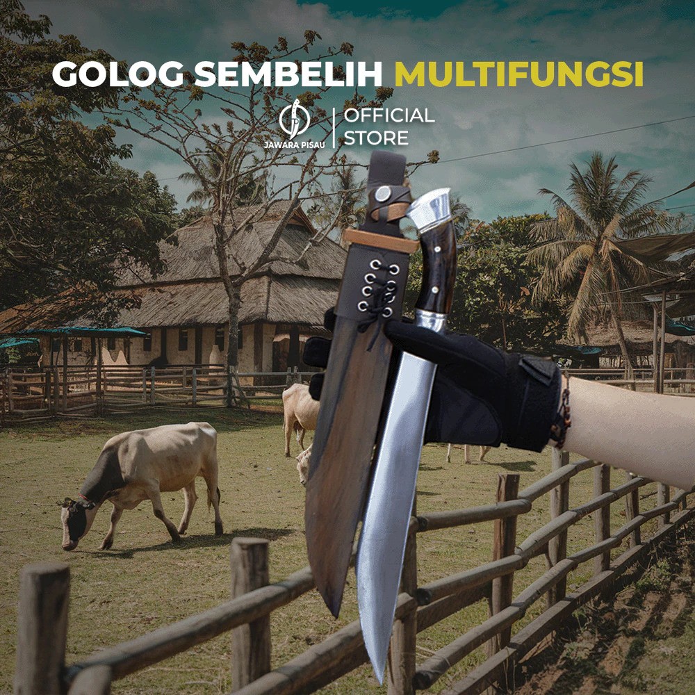 Jawara Pisau Golok Sembelih Baja Serbaguna 4