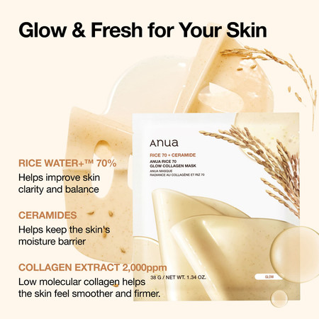 Anua Rice 70 Glow Collagen Mask 1ea 4