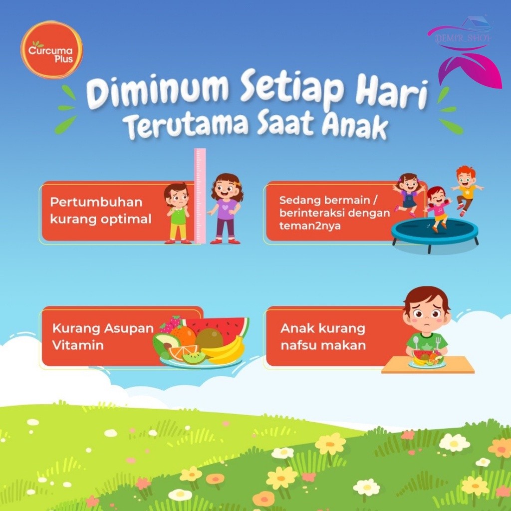 Soho Global Health Curcuma Plus Grow Tablet Hisap Multivitamin Rasa Jeruk