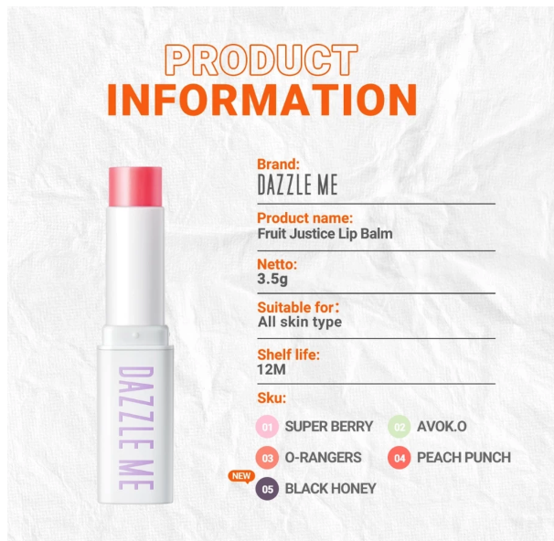 Hebe Beauty Style DAZZLE ME Fruit Justice Lip Balm AvoK.O