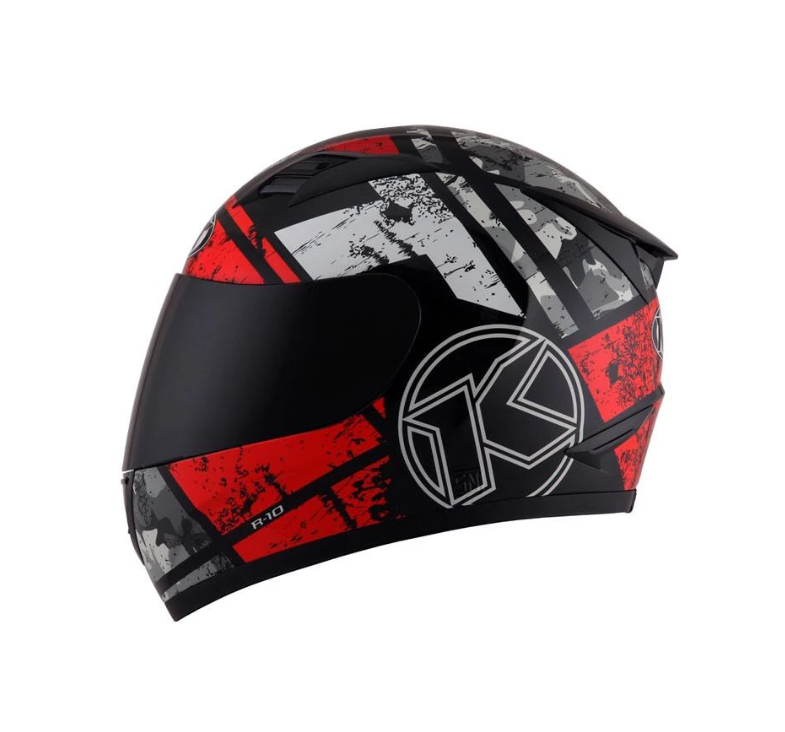 KYT R10 #3 (Visor Smoke) Black/White/Red