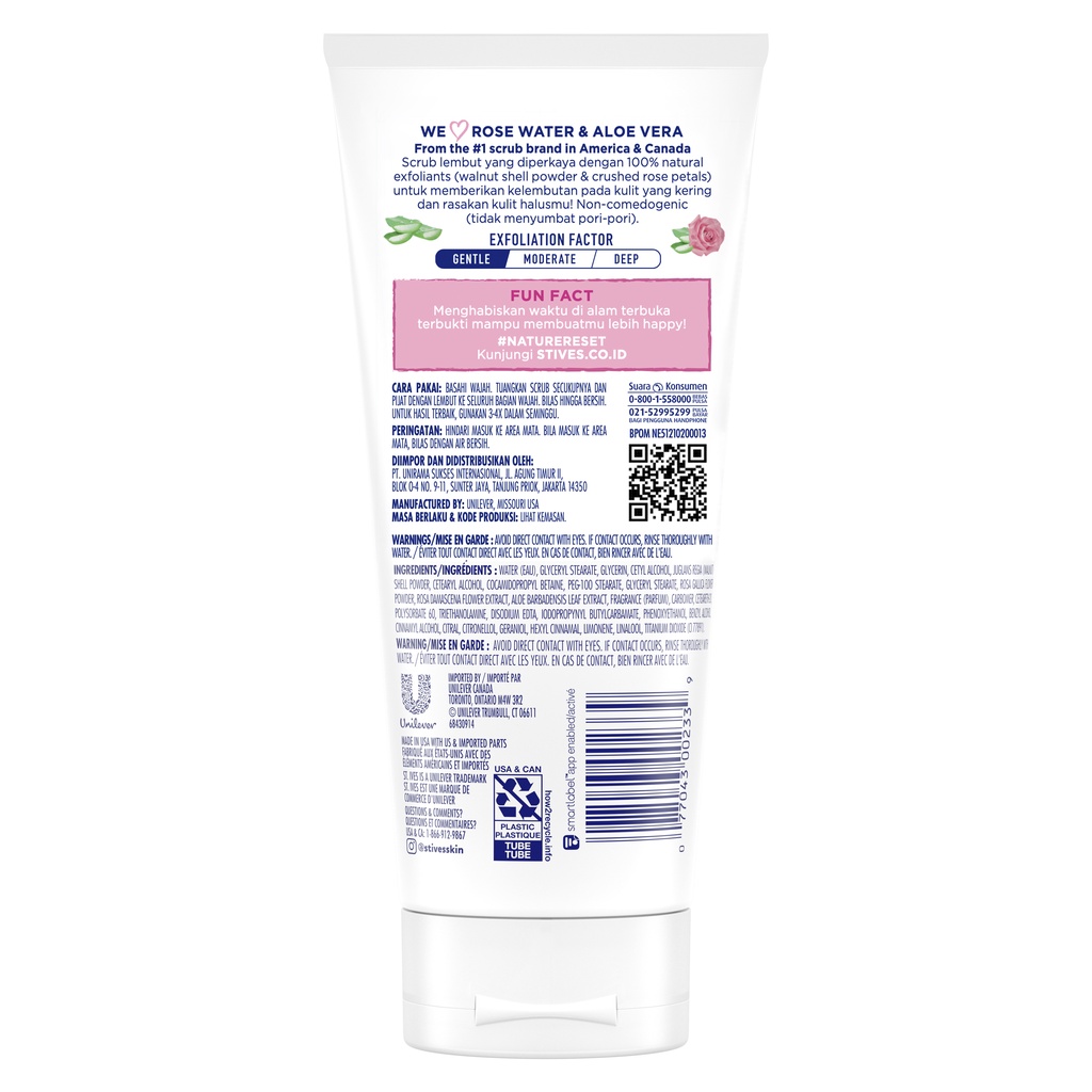 Unilever St. Ives Gentle Smoothing Rose Water and Aloe Vera Face Scrub