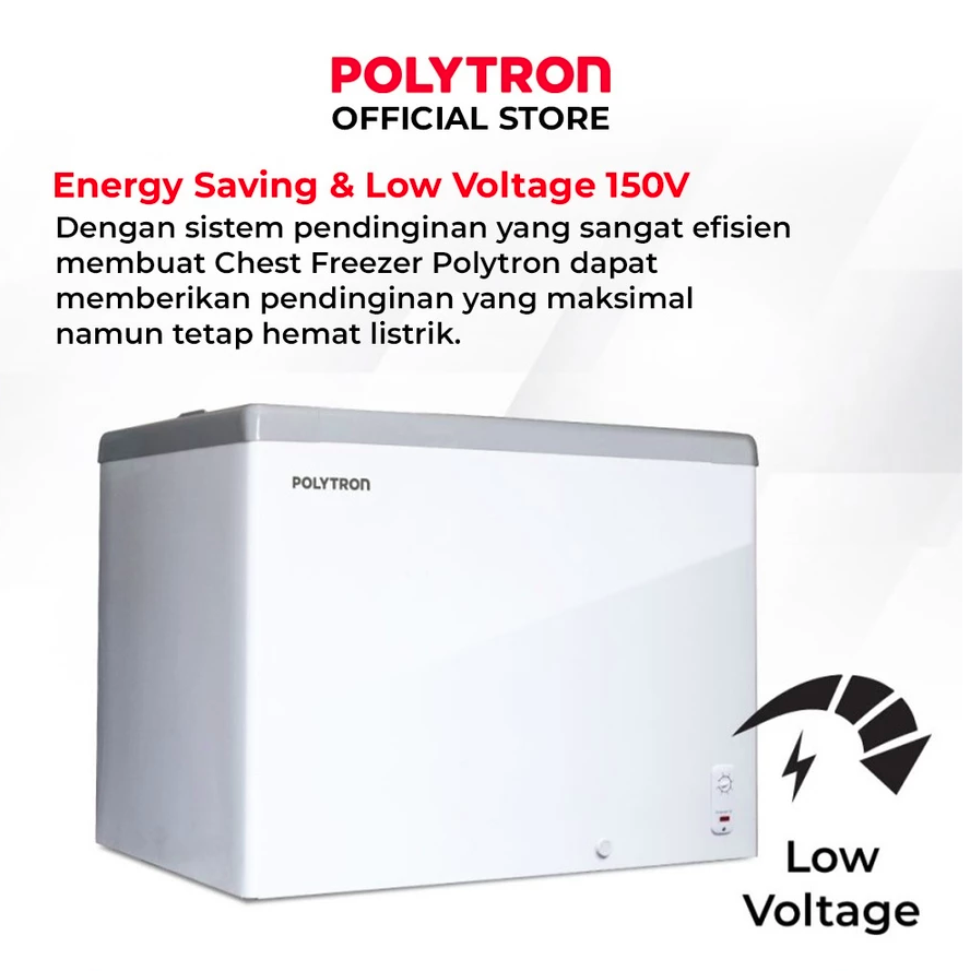 Hartono Istana Teknologi POLYTRON Chest Freezer Sliding Glass  PCF 129