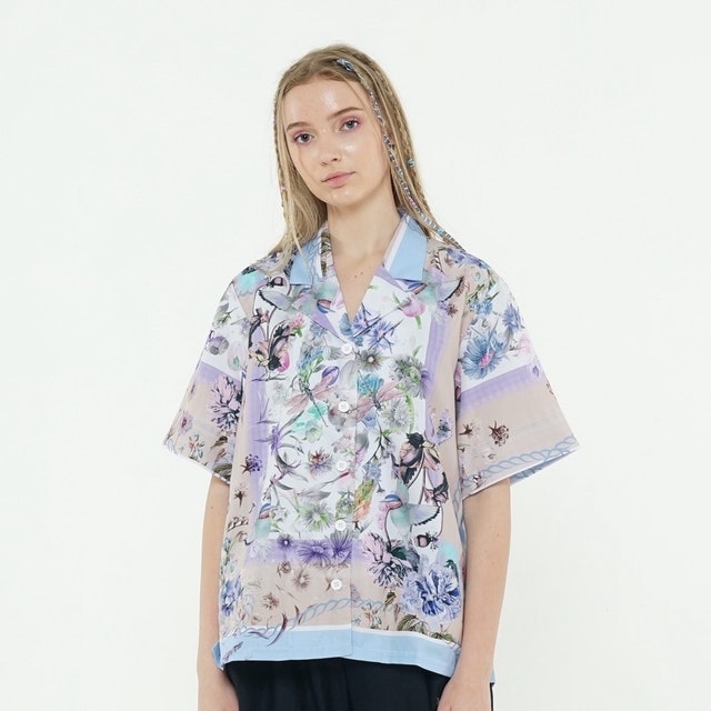 Kemeja Lengan Pendek Wanita Full Print Colibri 2