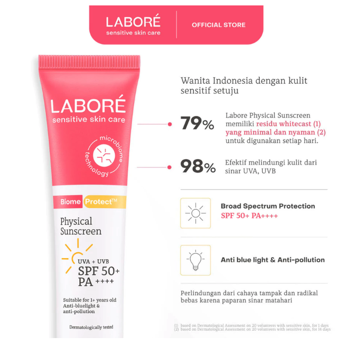 Paragon Technology and Innovation LABORÉ BiomeProtect Physical Sunscreen SPF 50+ PA++++