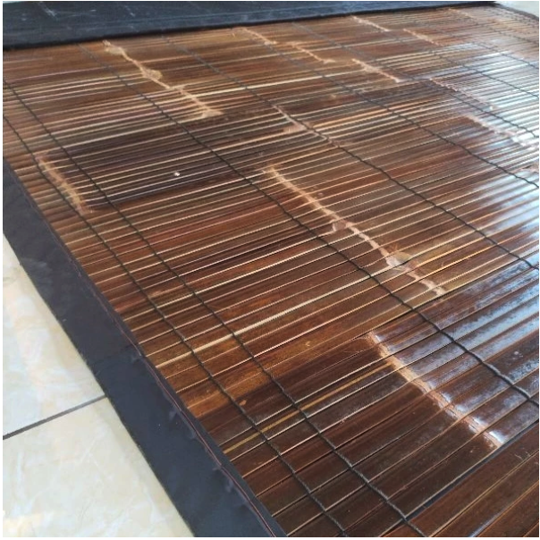  Tirai Bambu Hitam Lapis Kain Waterproof