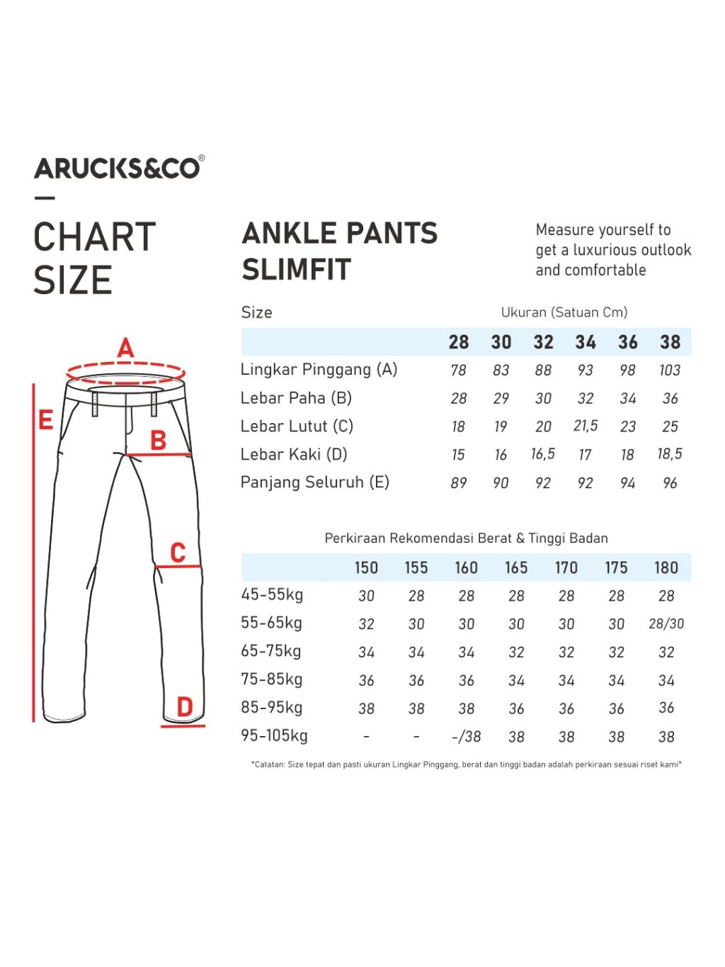  ARUCKS & CO Celana Chino Ankle Pants Slim Fit Khaki