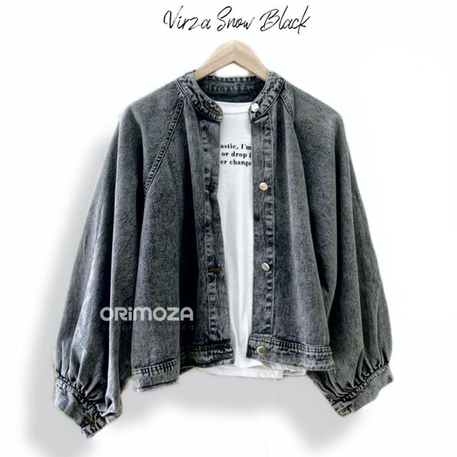 Orimoza Virza Jaket Jeans Wanita Lengan Balon