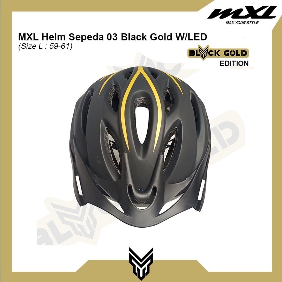  MXL Helm Sepeda 03 Black Gold 