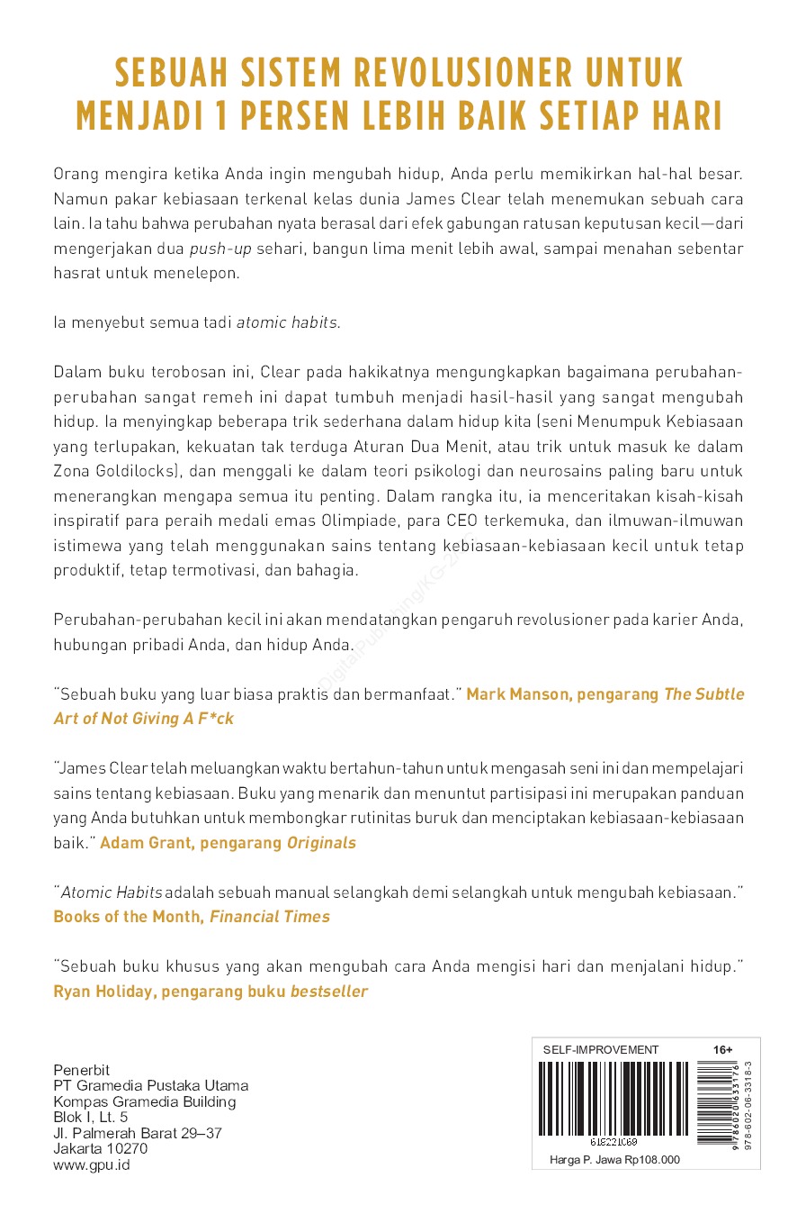 Atomic Habits: Perubahan Kecil yang Memberikan Hasil Luar Biasa 2