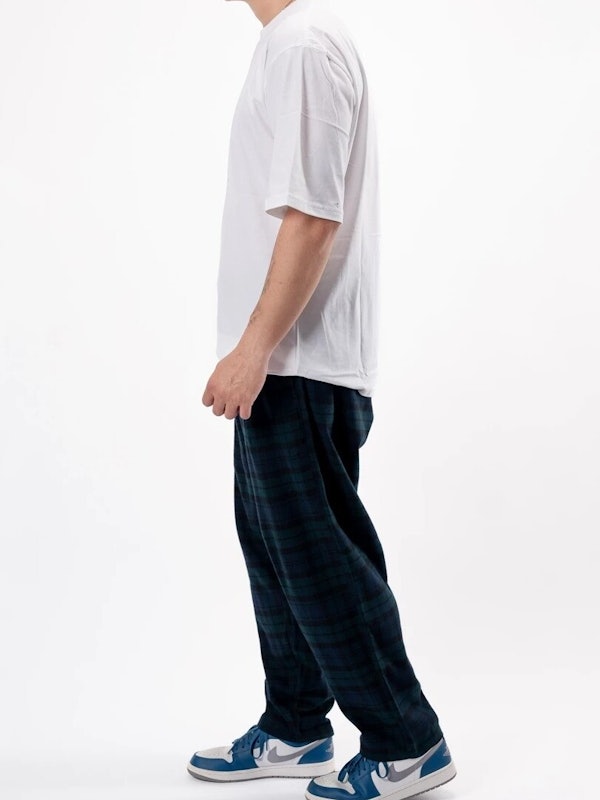Jane Frey Celana Baggy Tartan Navy Green 8224