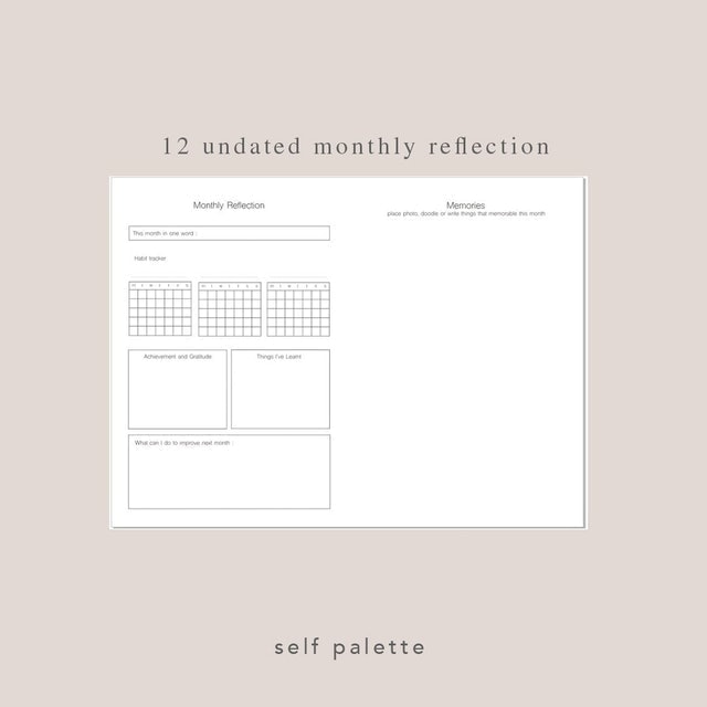 Self Palette Things To Do Undated Yearly and Weekly Planner