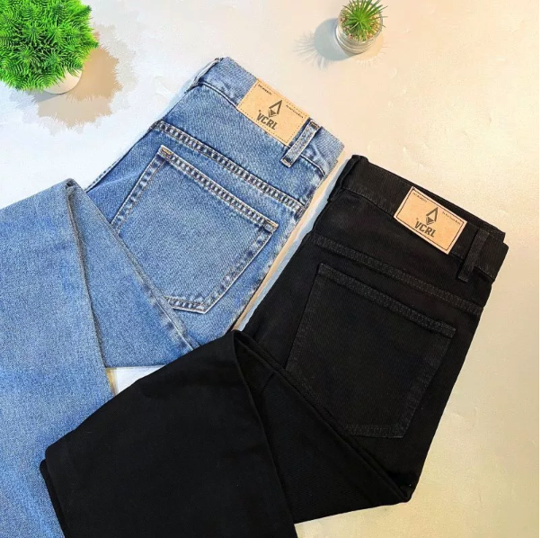 VCRL Celana Jeans Pria Korean Stlye Straight Loose Sandwash Blue 5