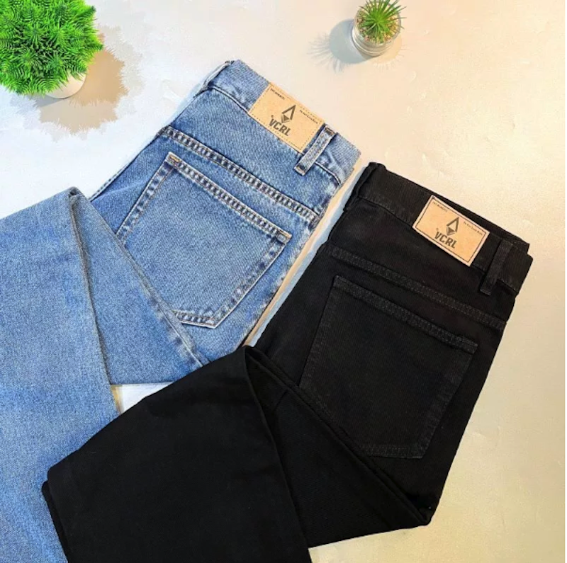 VCRL Celana Jeans Pria Korean Stlye Straight Loose Sandwash Blue 5