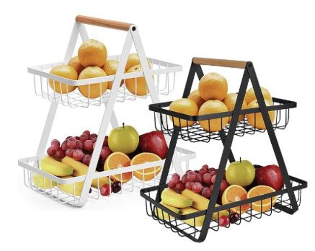 Rak Buah Besi Segitiga Tingkat 2 Serbaguna Kakkei