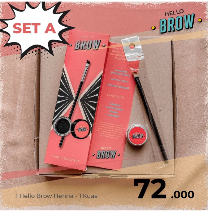 Hello Brow Hello Brow Set A (Henna + Kuas)